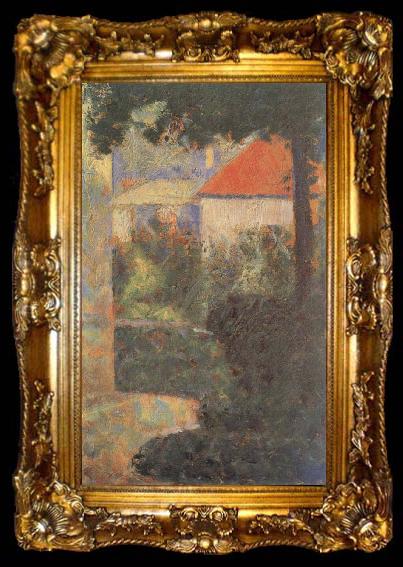 framed  Georges Seurat Houses at Le Raincy, ta009-2